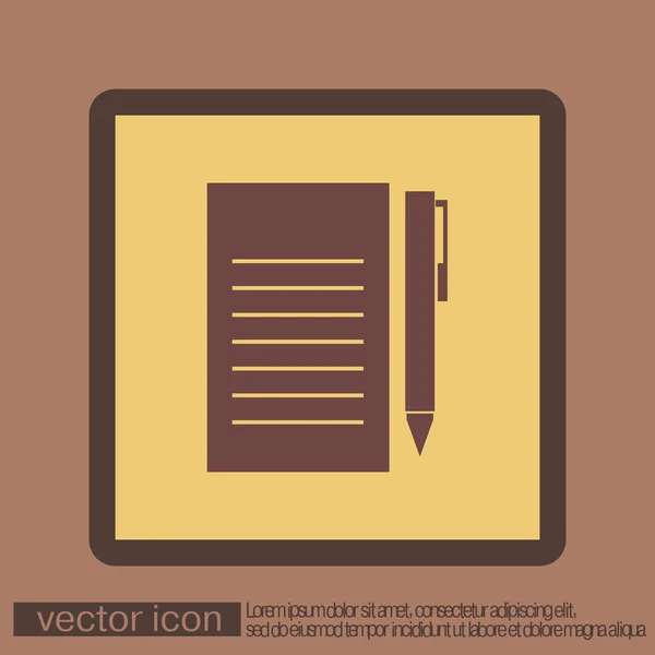 Vel papier en pen-pictogram — Stockvector