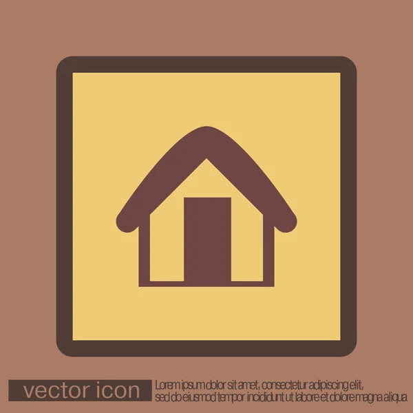 Icono plano de casa. Signo casero — Vector de stock