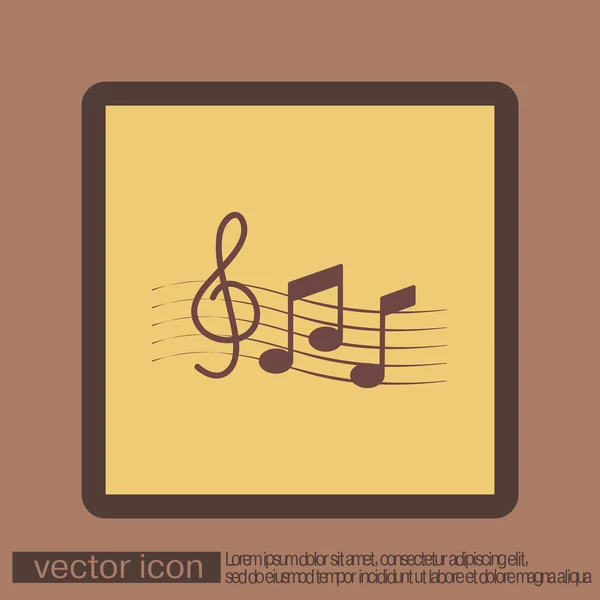 Musical notes and treble clef. — Stock Vector