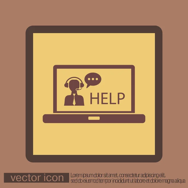 Portátil con soporte al cliente — Vector de stock