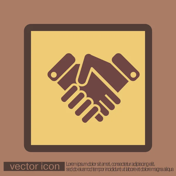 Drżenie rąk ikona, uścisk dłoni — Wektor stockowy