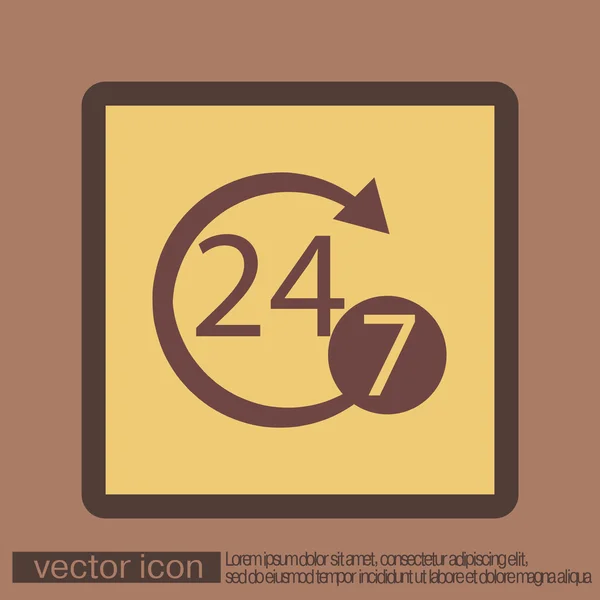 Zeichen 24 7 Symbol — Stockvektor