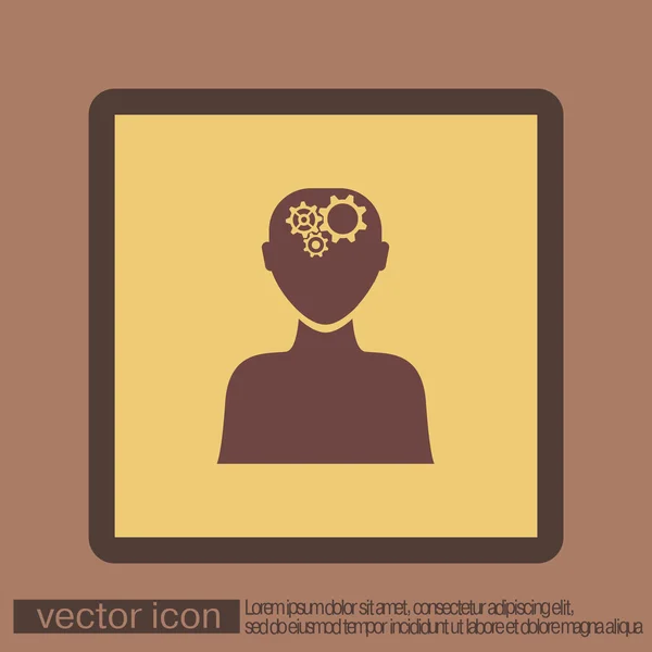 El hombre piensa icono — Vector de stock