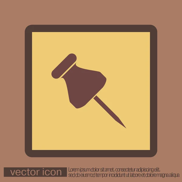 Empuje icono pin — Vector de stock