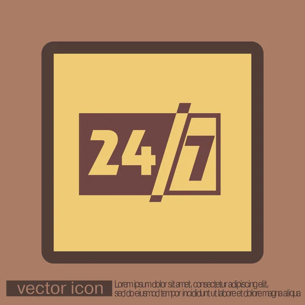 Personaje 24 7 icono — Vector de stock