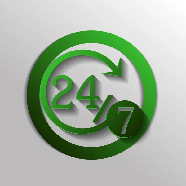 Zeichen 24 7 Symbol — Stockvektor
