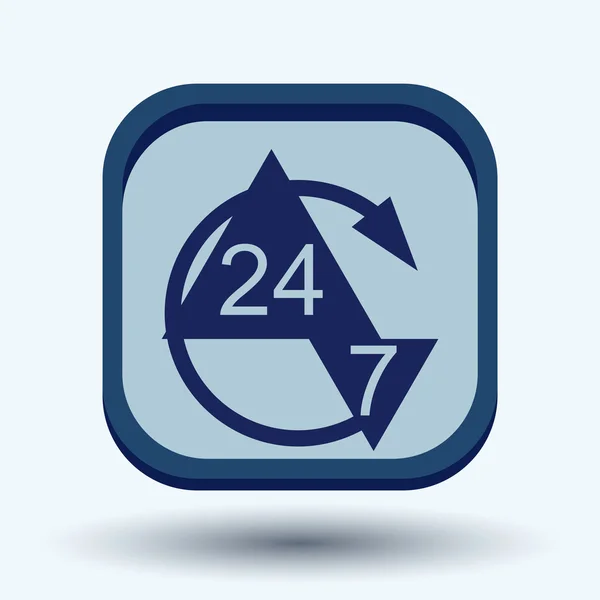 Zeichen 24 7 Symbol — Stockvektor