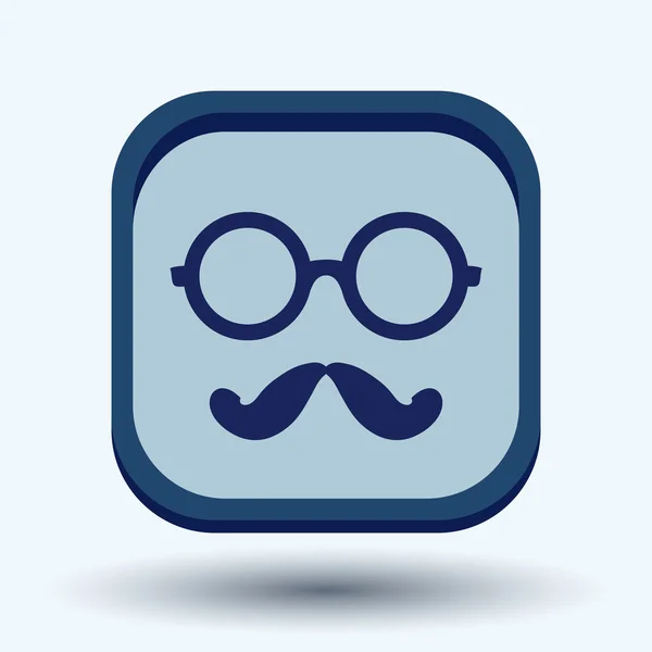 Ikona knír a brýle — Stockový vektor