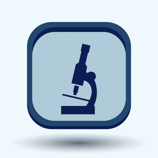Signo del microscopio. símbolo de la biología o la medicina — Vector de stock