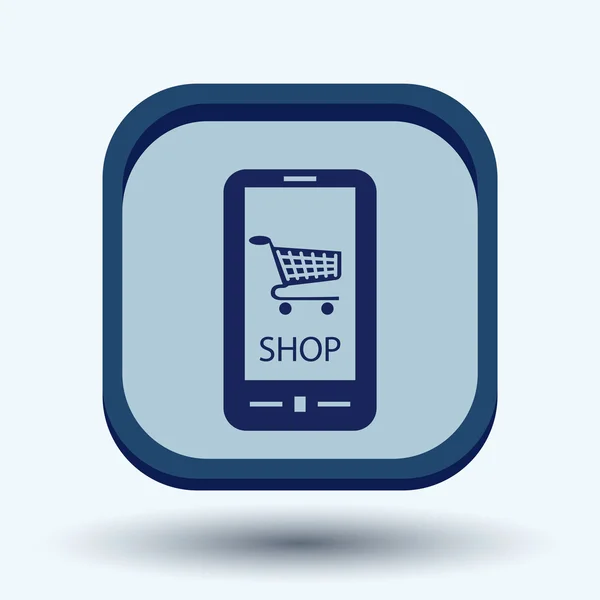 Alışveriş sepeti sembolü ile Smartphone — Stok Vektör