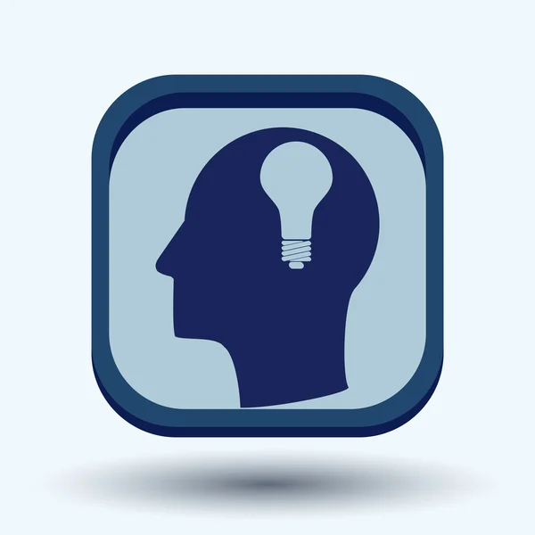 Icon head think silhouette man — Stock Vector