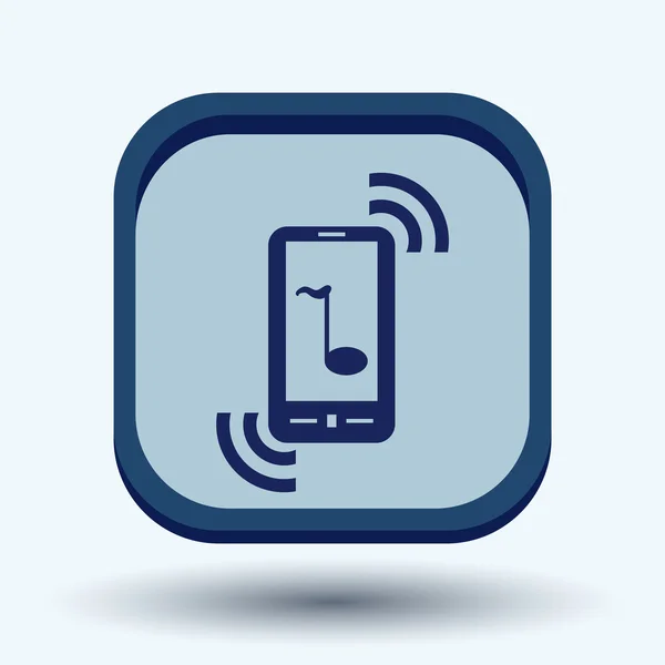 Smartphone with symbol telephone handset icon — Stock Vector