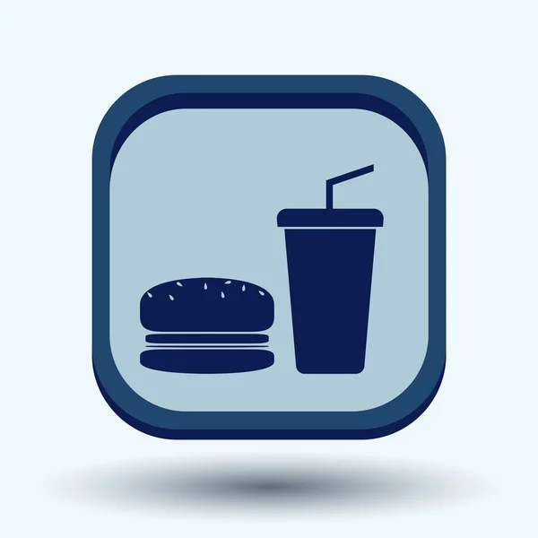 Burger and paper cup icon — Stock Vector