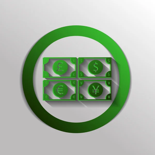 Ikon simbol tagihan uang - Stok Vektor