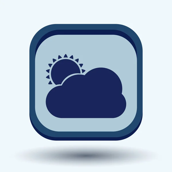 Sun behind cloud icon — Stock Vector