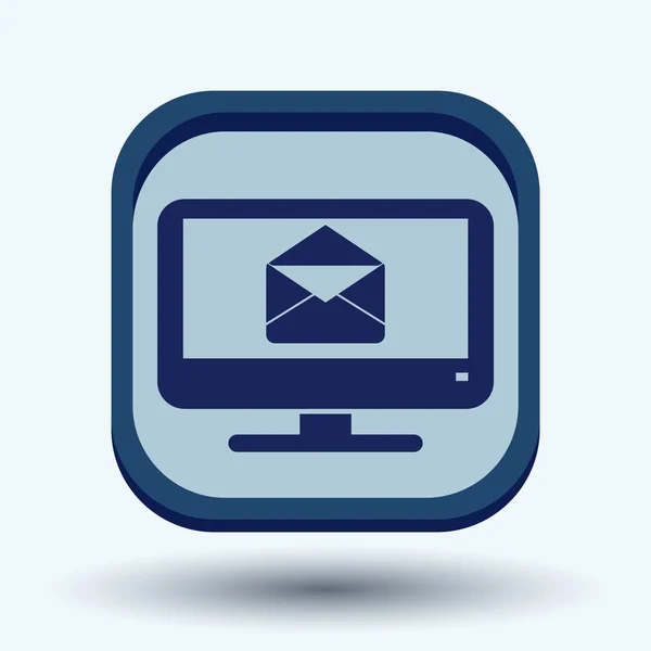 Monitor, brief envelop, pictogram e-mail — Stockvector