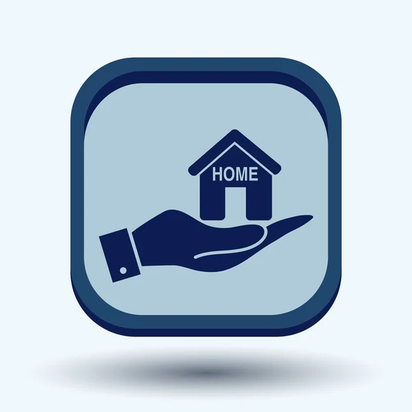 Hand holding a House icon. — Stock Vector