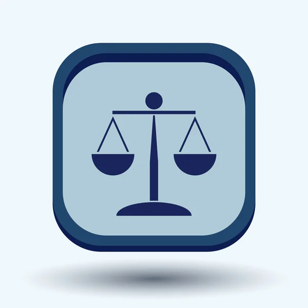 Schalen van Justitie pictogram. — Stockvector