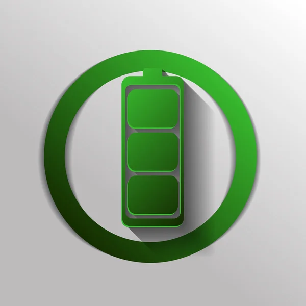 Icône de batterie chargée — Image vectorielle