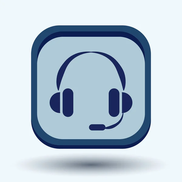 Customer support, headphone icon — Stock Vector