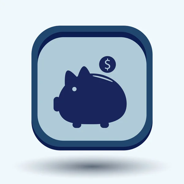 Piggy banco símbolo de dinheiro — Vetor de Stock