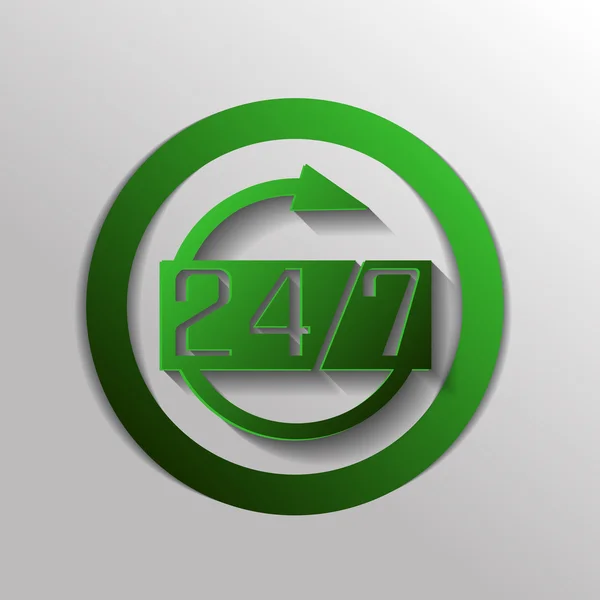 Personagem 24 7 ícone — Vetor de Stock