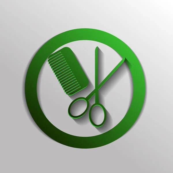 Comb and scissors icon — Stock Vector