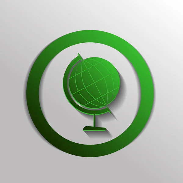 Ícone do globo, símbolo da geografia — Vetor de Stock