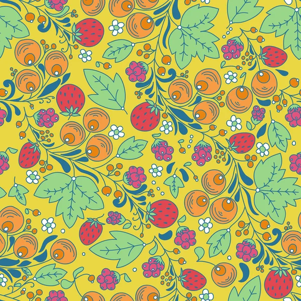 Seamless pattern with strawberry, berry — Stock Vector