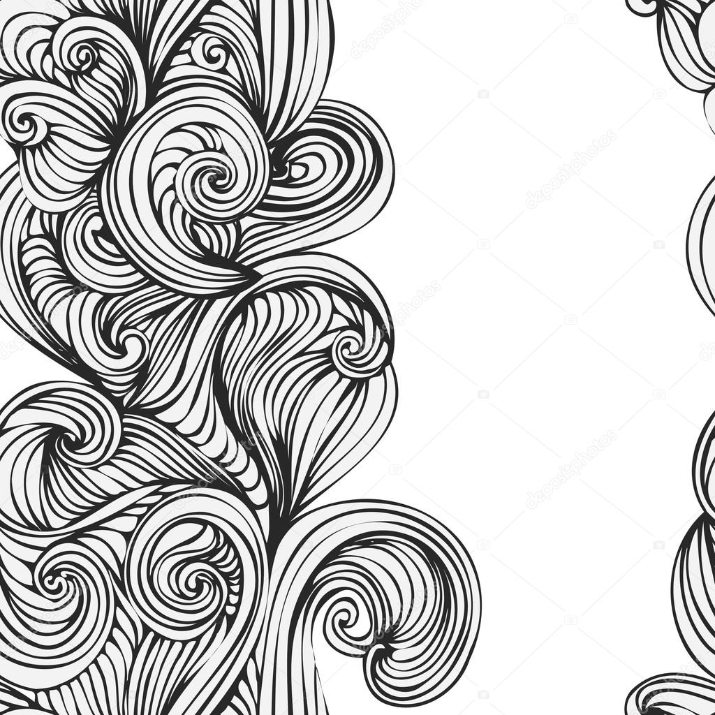 Abstract wave hand-drawn pattern