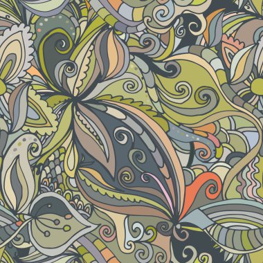 çiçek seamless modeli çizilmiş