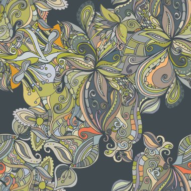 çiçek seamless modeli çizilmiş