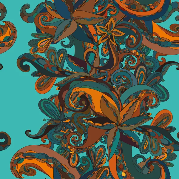 Dibujado a mano patrón floral sin costura — Vector de stock