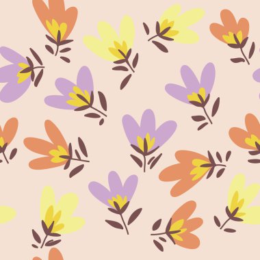 Çiçek deseni. Bahar vektör çizilmiş doodle 