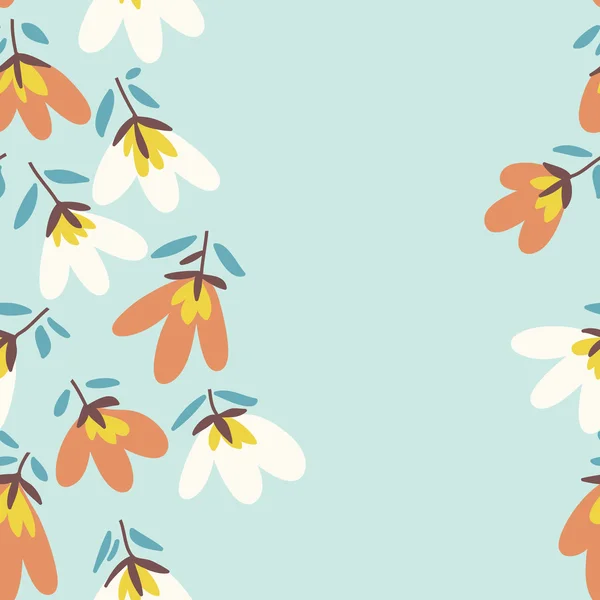 Blommönster. Våren vektor handritade doodle — Stock vektor