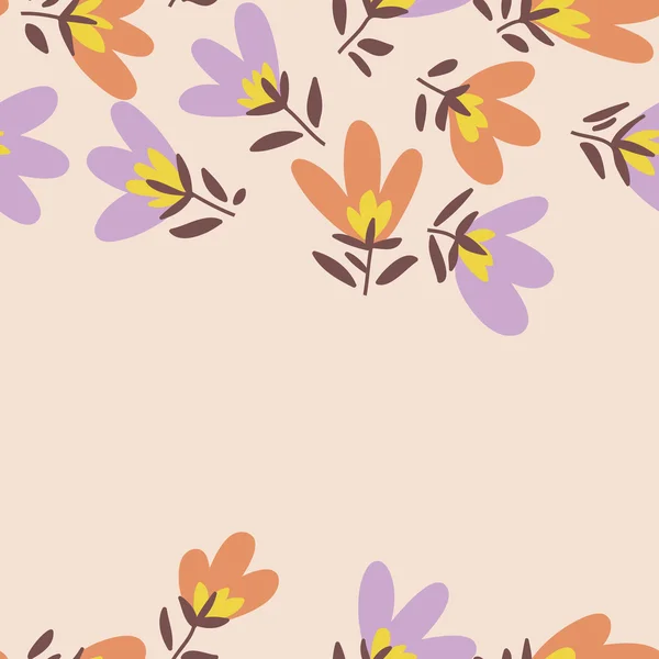 Modèle de fleur. Ressort vecteur dessiné à la main doodle — Image vectorielle