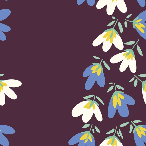 花のパターン。春ベクトル手描き落書き — ストックベクタ
