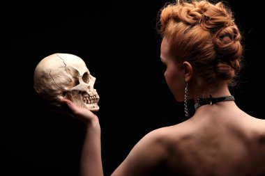 Ceket ve güzellik saç seksi göğüslü güzel kız