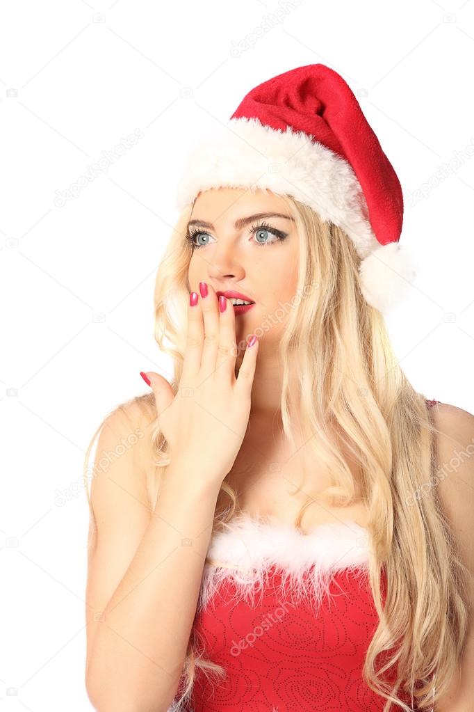 sexy girl wearing santa claus clothes