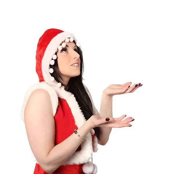 Ragazza sexy indossa vestiti di Babbo Natale, Natale — Foto Stock