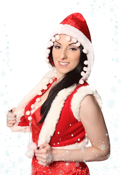 Sexy girl wearing santa claus clothes, christmas — Stock Photo, Image