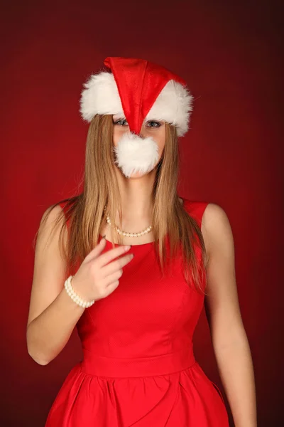 Noel partisi kutluyor güzel seksi kız portresi — Stok fotoğraf