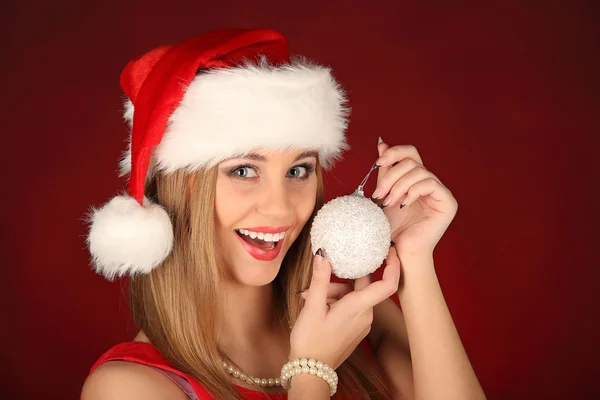 Retrato de bela menina sexy celebrando festa de Natal — Fotografia de Stock