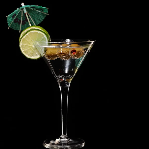 Martini, fresh Coctail isolated on black — Stock Photo, Image