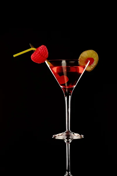 Cosmopolitan martini fresh Coctail isolated on black — Stock Photo, Image