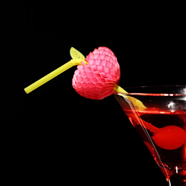 Cosmopolitan martini fresh Coctail isolated on black — Stock Photo, Image