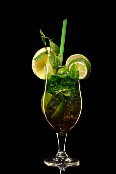 Mojito fresh Coctail isolated on black — Stock Photo, Image