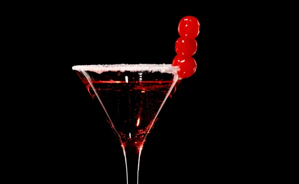 Cosmopolitan martini fresh Coctail isolated on black — Stock Photo, Image