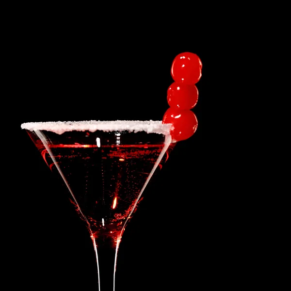 Cosmopolitan martini fresh Coctail isolated on black — Stock Photo, Image