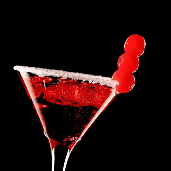 Cosmopolitan martini fresh Coctail isolated on black — стоковое фото